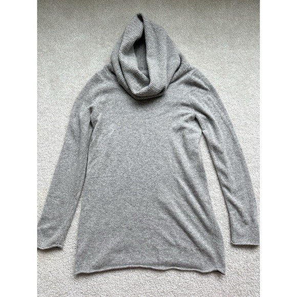 KENAR 100% Cashmere Women's Cowl Neck Sweater Gray Size M - Picture 4 of 12
